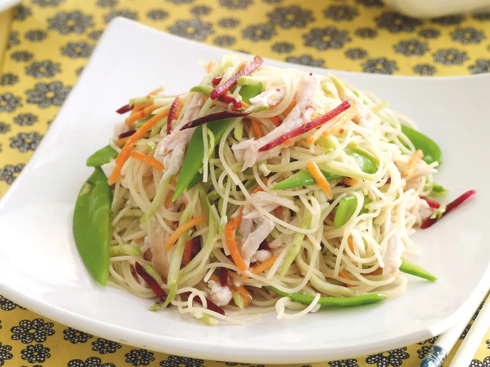 Asian style chicken pasta salad