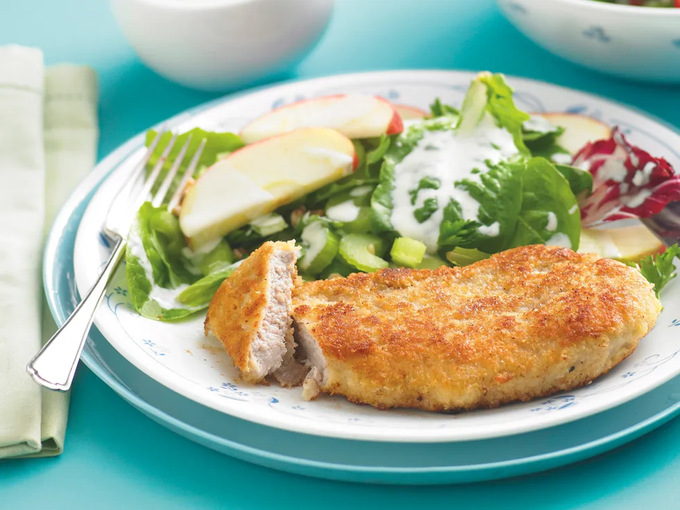 Pork Schnitzel with Waldorf Salad