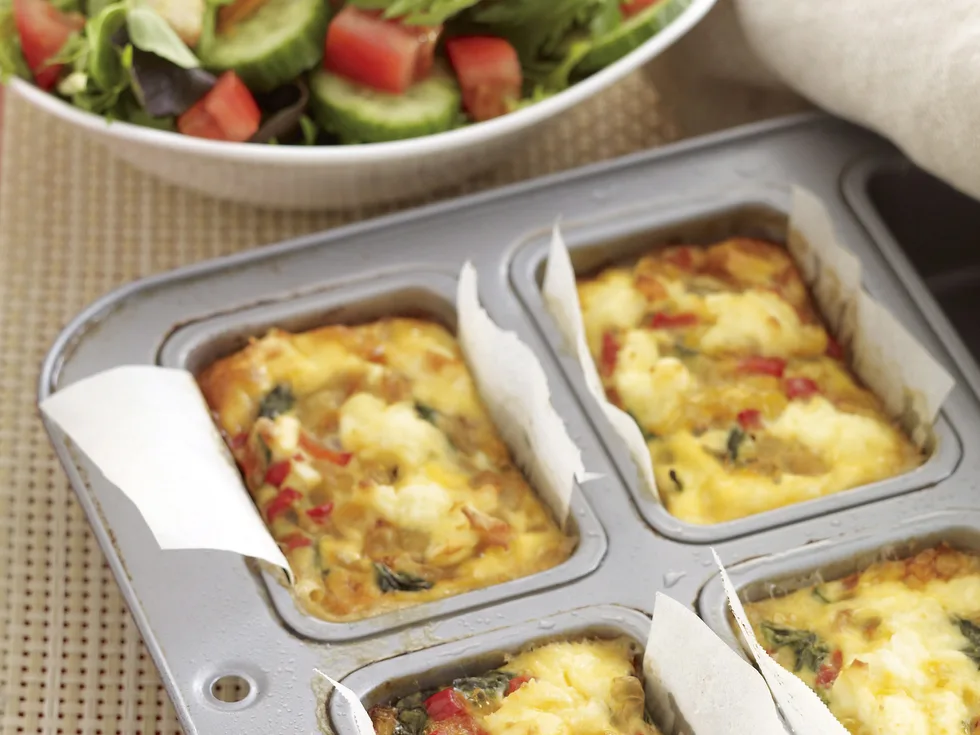 Corn, Capsicum and Spinach Frittatas