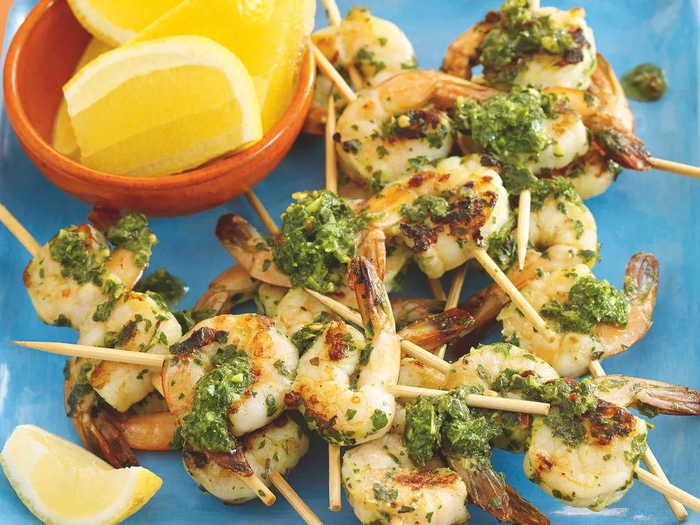 Chimichurri Prawn Skewers