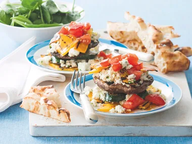 Barbecued Mushroom and Ricotta Stack