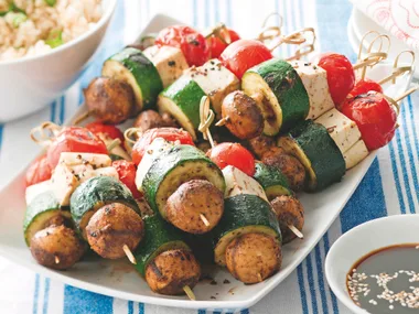 Sichuan Tofu and Vegie Skewers