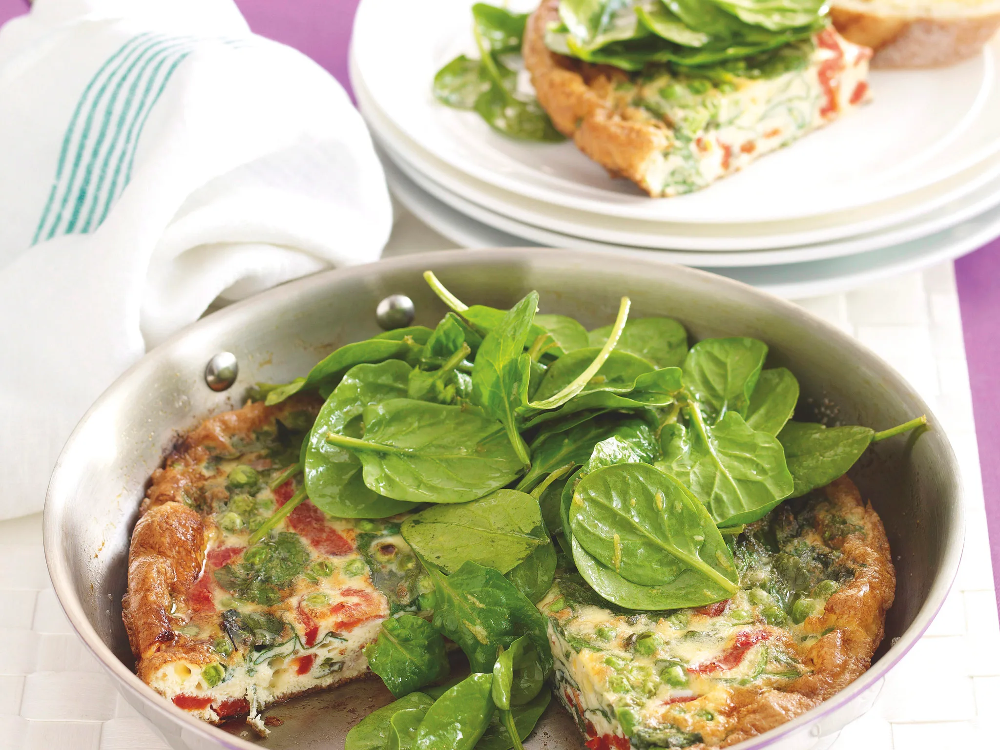 Pea, Capsicum and Spinach Frittata