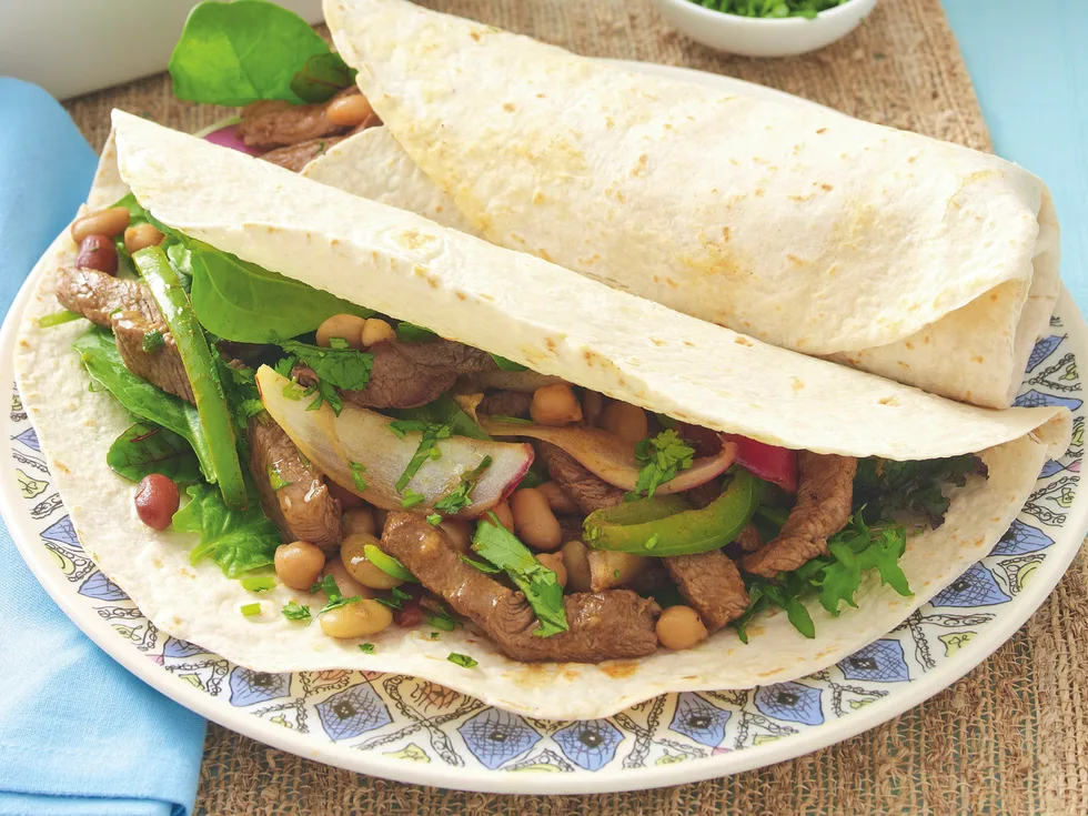 Mexican Beef and Bean Fajitas