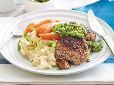 Mustard Rissoles With Colcannon