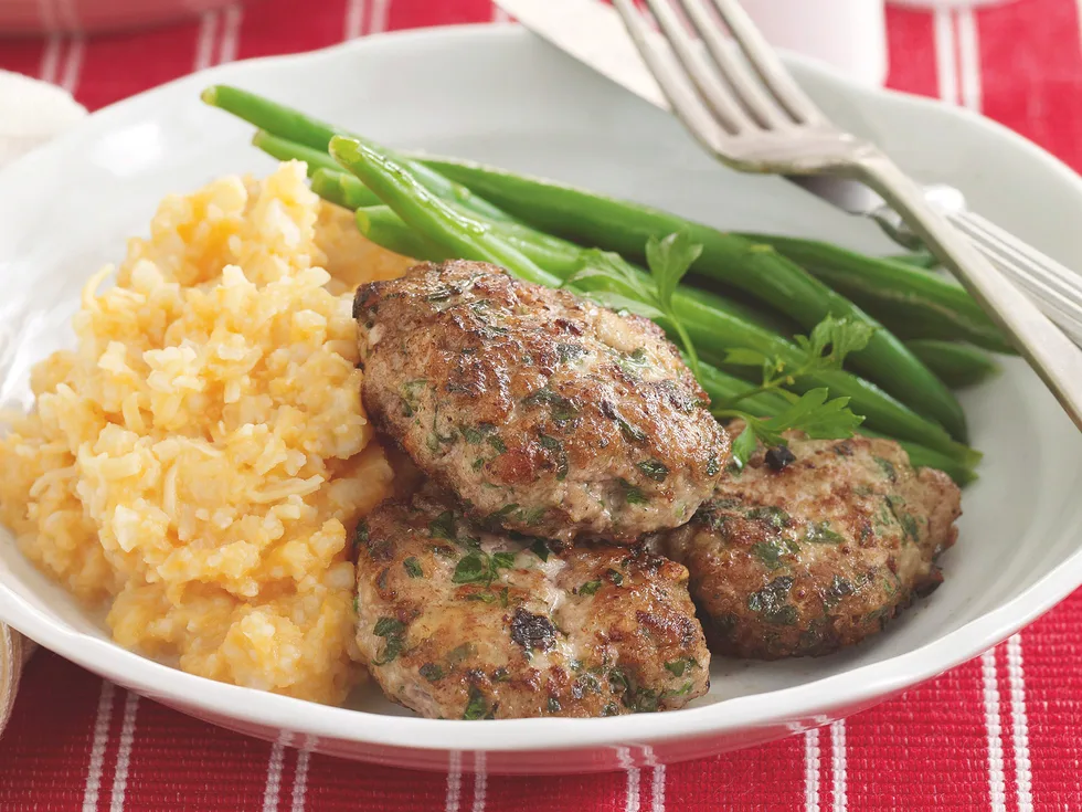 Pork Rissoles with Cauliflower and Kumara Mash