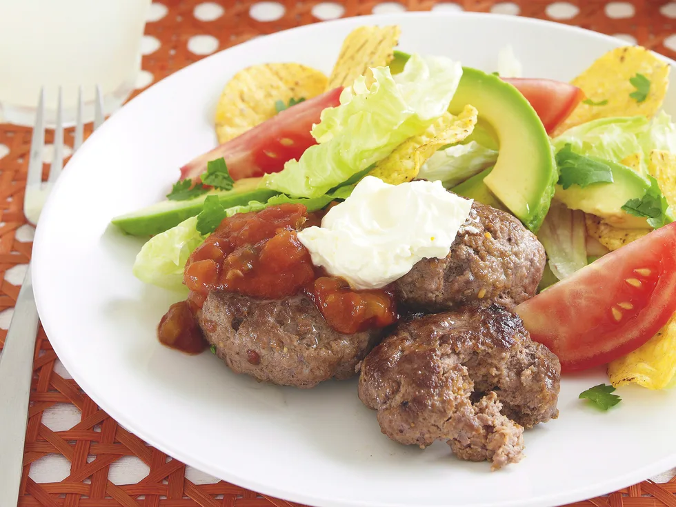 Rissoles with Corn Chip Salad