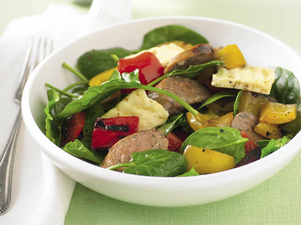 Sausage, Vegetable and Fetta Salad