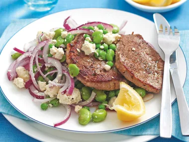 Steaks with Bean Salad
