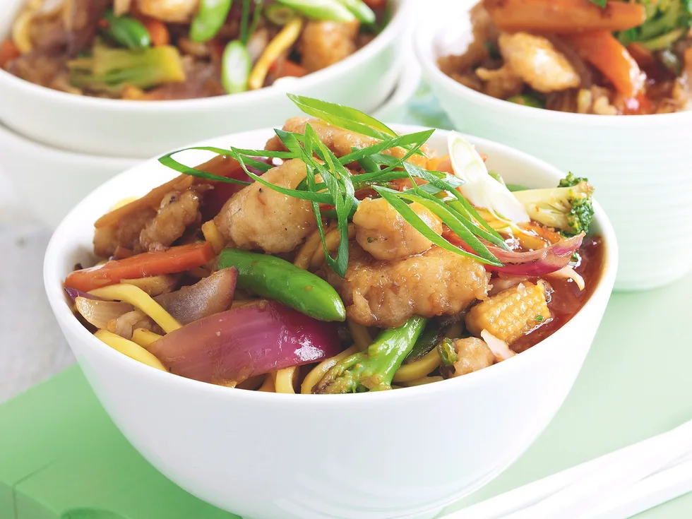 Sweet Chilli Fish and Noodle Stir-fry