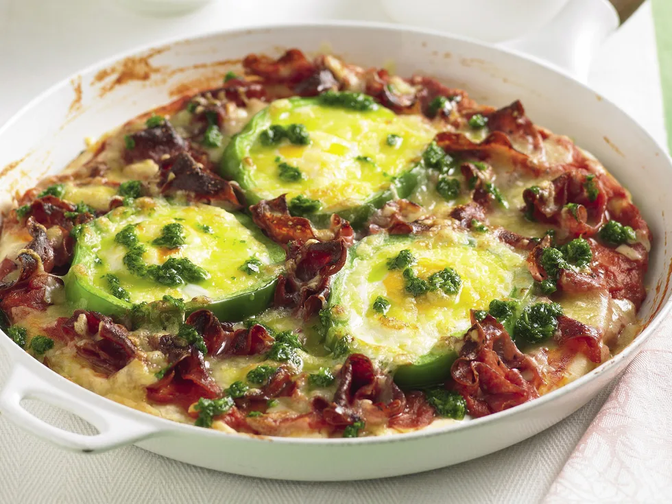 Egg and Salami Pan Pizza