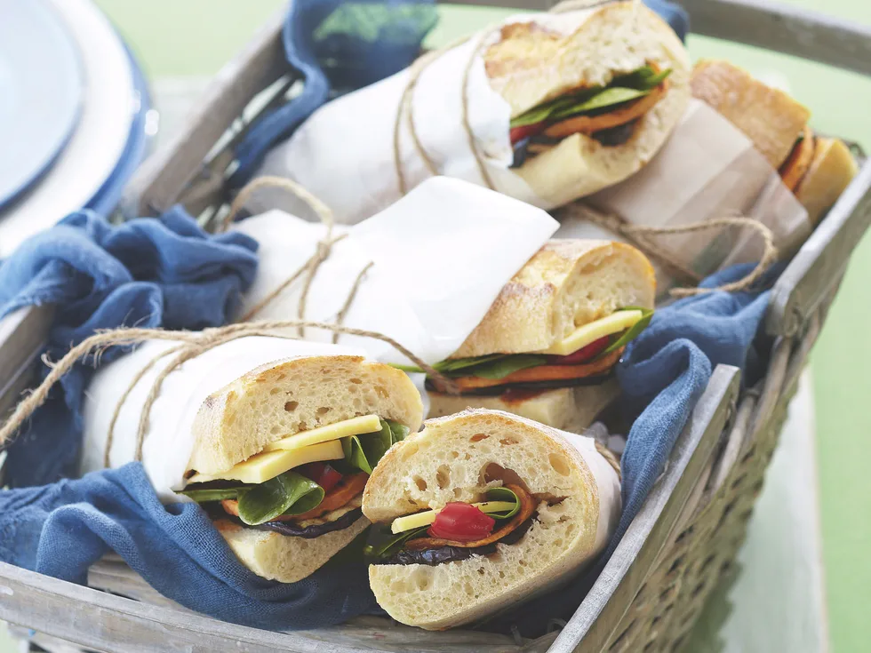 Roast Vegetable Picnic Baguettes