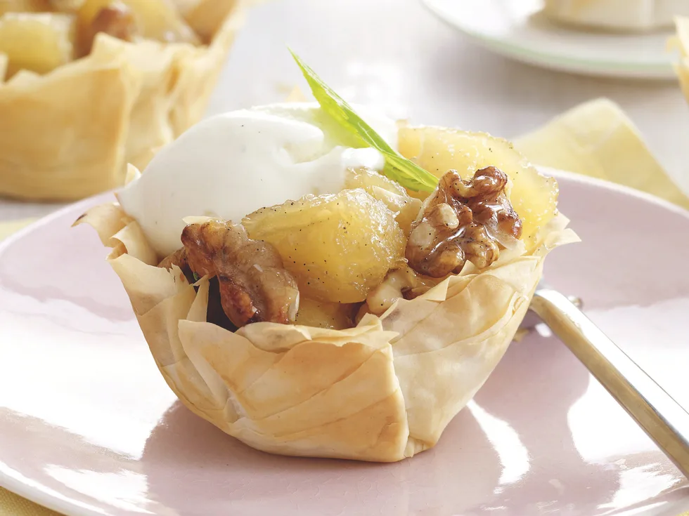Vanilla Pineapple and Walnut Tarts
