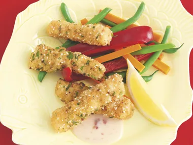 Crumbed fish fingers
