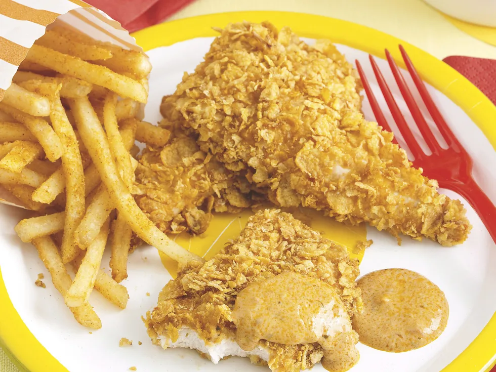Crunchy Chicken Strips with Mexican Shaker Chips