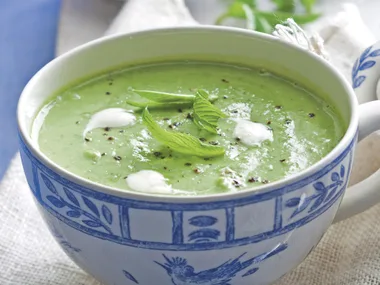 Pea, Mint and Sour Cream Soup