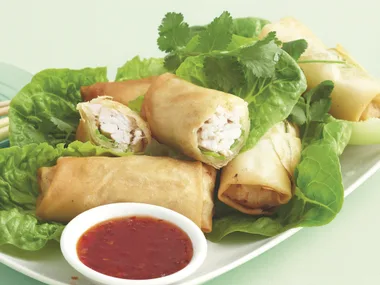 Green Curry Chicken Spring Rolls