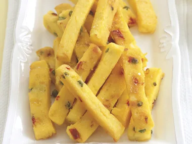 Cheesy Polenta Chips
