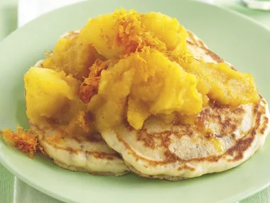 Buttermilk Pancakes with Apple and Orange Compote