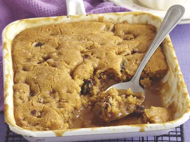 Caramel, Date and Walnut Self-saucing Pudding