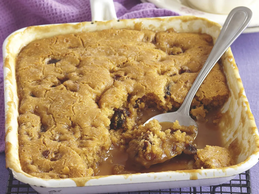 Caramel, Date and Walnut Self-saucing Pudding