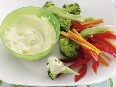 Cheese Fondue with Vegie Sticks
