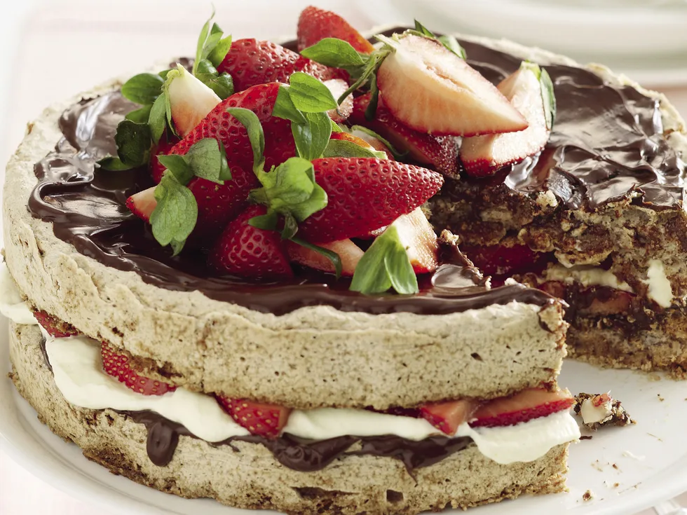 Choc Hazelnut Meringue Cake