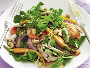 Roast Carrot and Chicken Salad