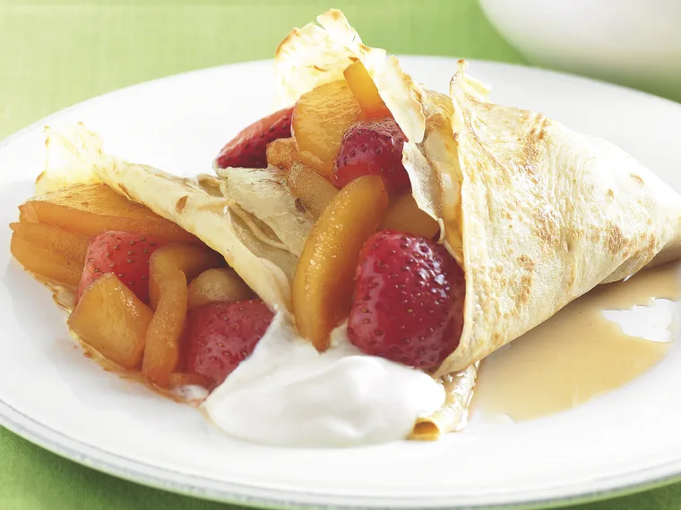 Apple and Strawberry Crepes