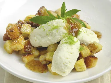 Sweet Ricotta Bread with Fig Sauce