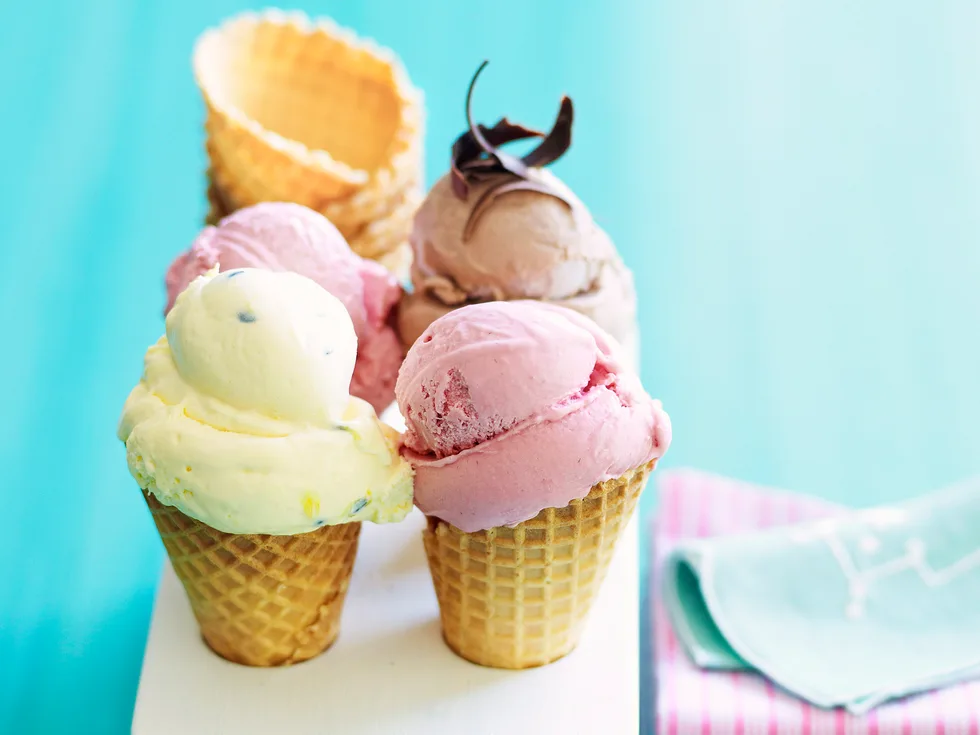 Home-made raspberry gelato