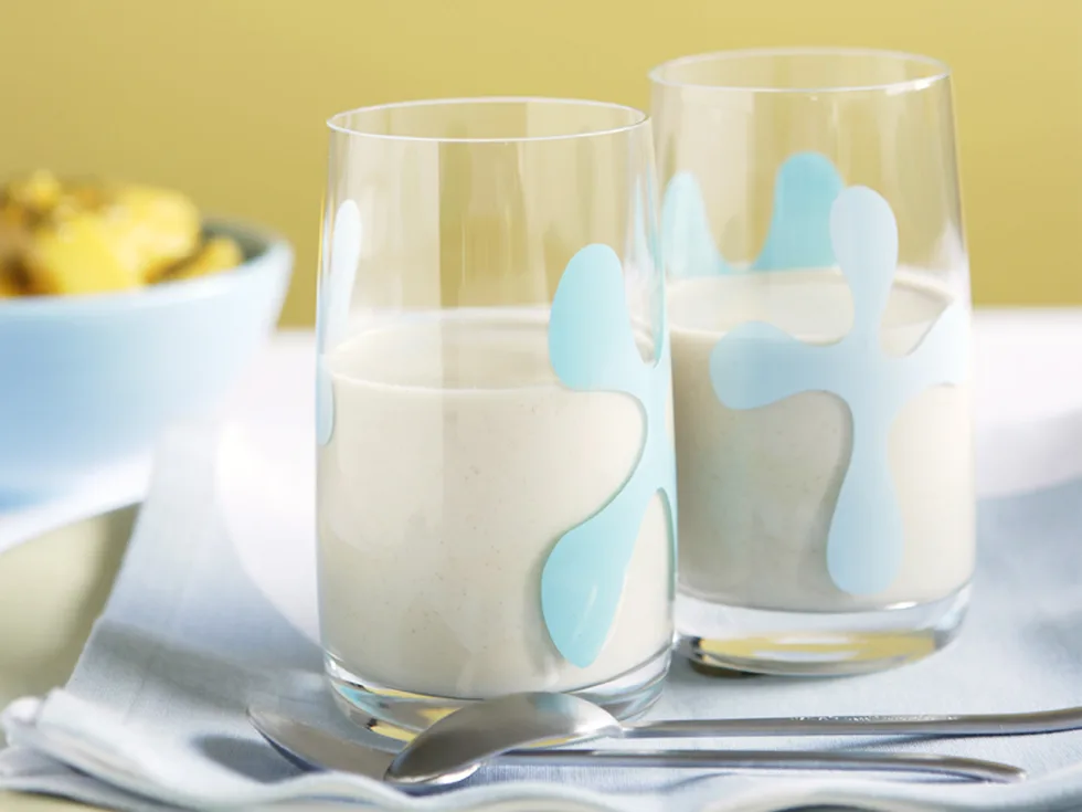Coconut and vanilla panna cotta with mango salad
