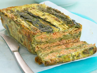 Curried salmon and zucchini terrine