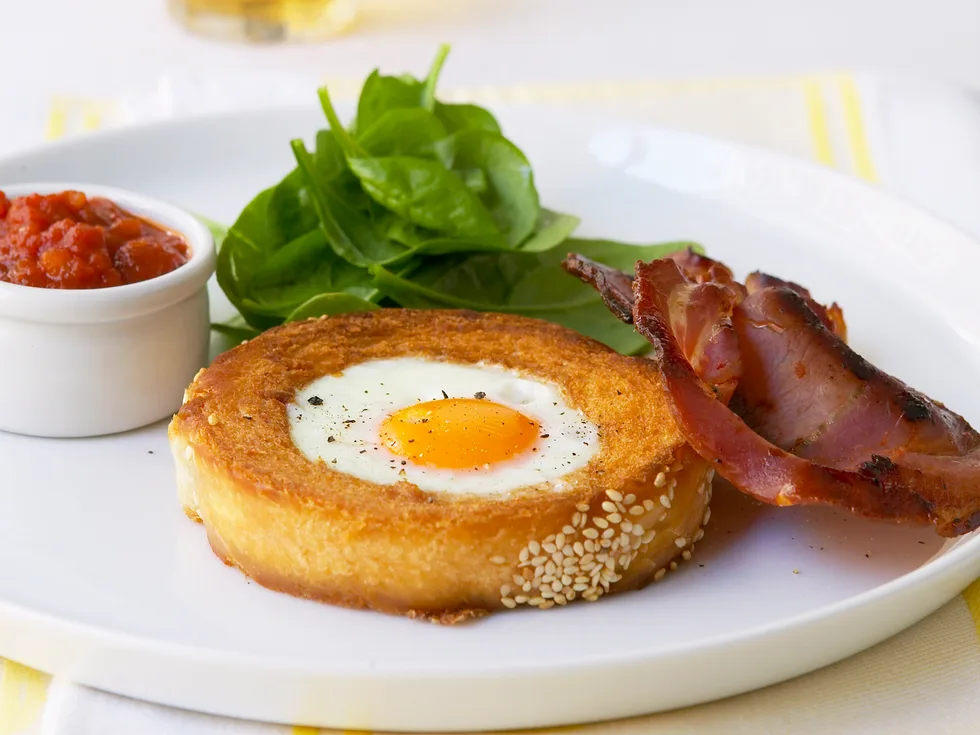 Eggs with Pancetta and Salsa