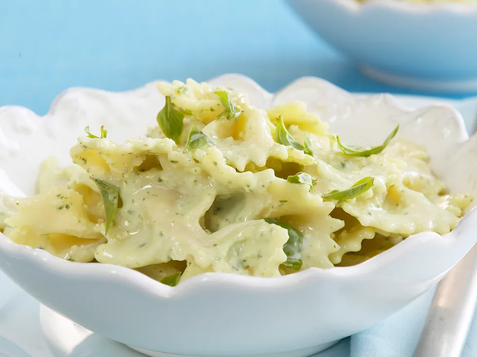 Farfalle with basil pesto