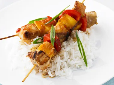 Fish and pineapple kebabs
