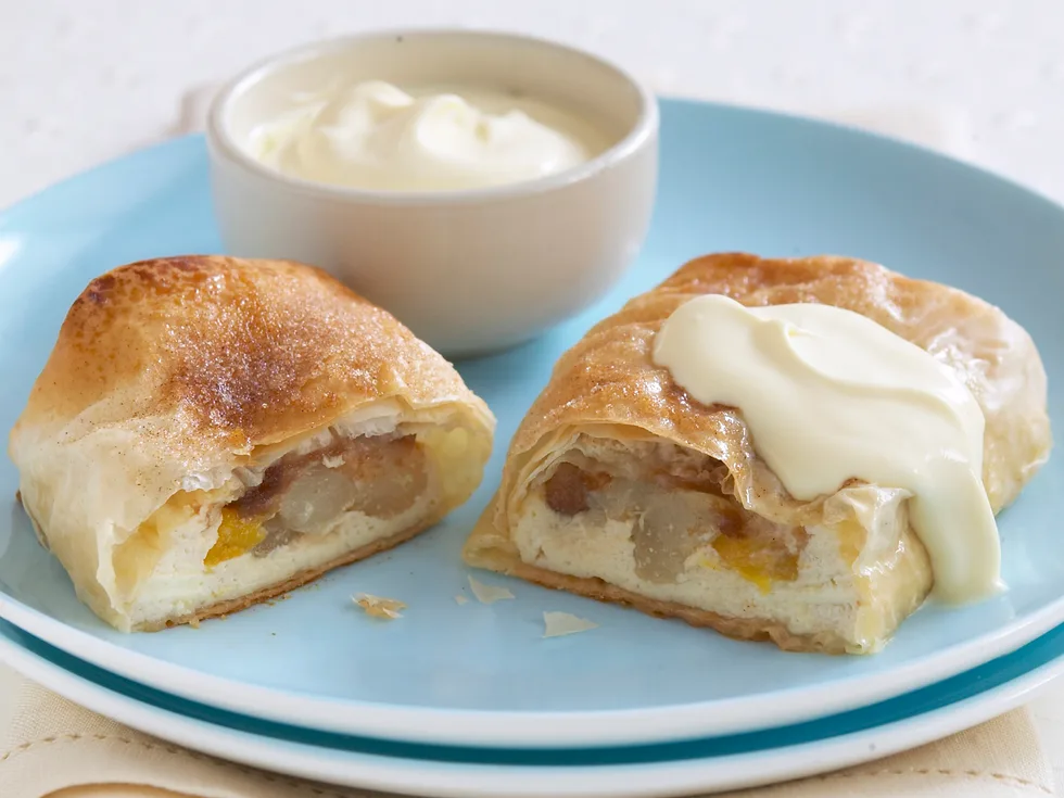 fruit, ricotta and almond strudels