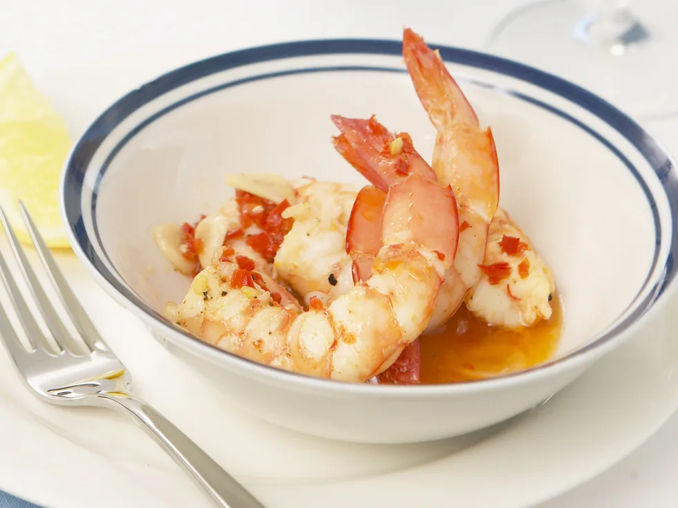 Garlic and chilli prawns