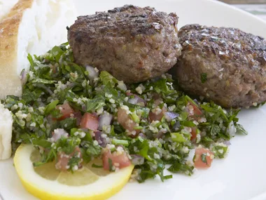 Greek lamb patties with tabouli