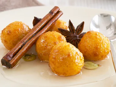 Gulab jaman (fried milk balls)
