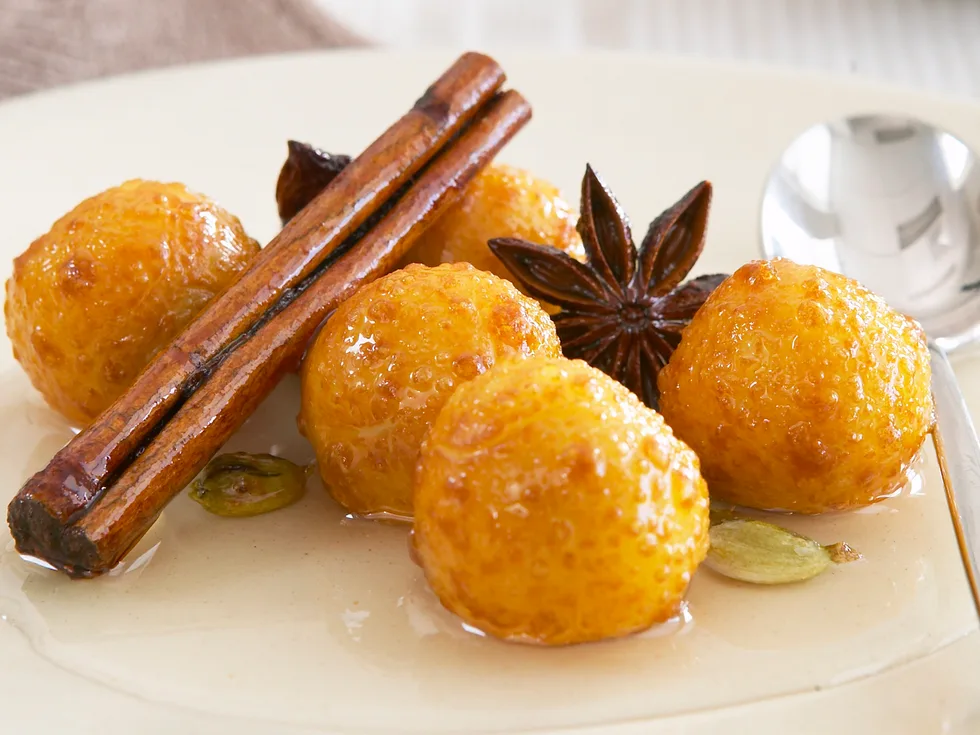 Gulab jaman (fried milk balls)