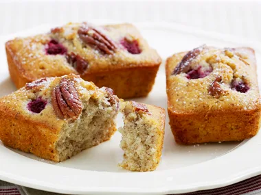 hazelnut, pecan and raspberry friands