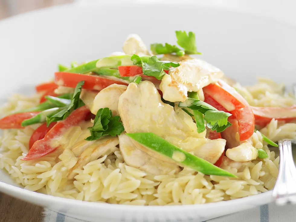 honey mustard chicken risoni