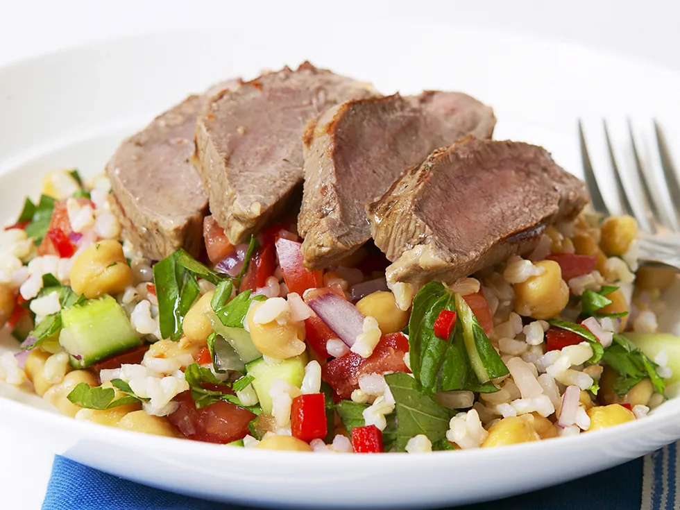 lamb and chickpea salad