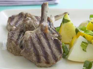 lamb cutlets with minty squash and potatoes