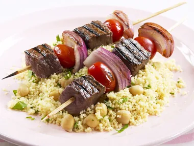 Lamb kebabs with herb couscous