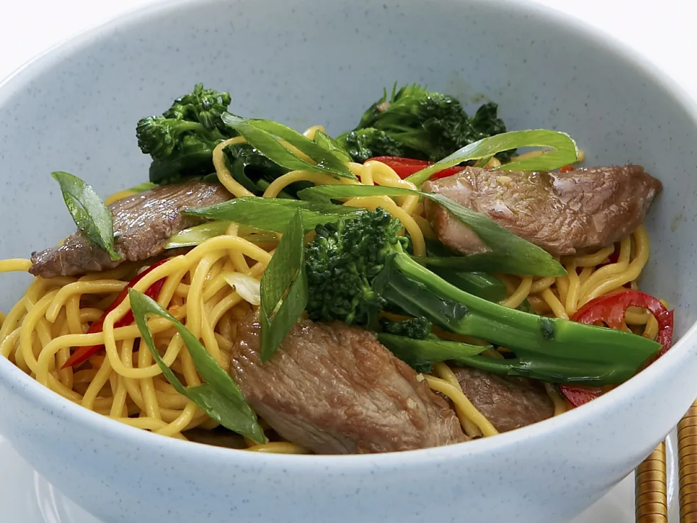 Lamb, broccolini and chilli stir-fry