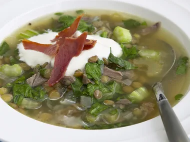 lamb, spinach and lentil soup