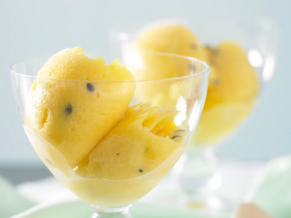 mango passion sparkling wine sorbet