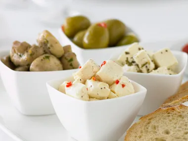 marinated fetta and mushrooms